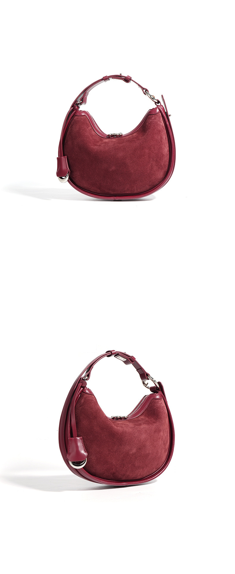 Half Moon Bags Women Designer Handbags Suede Cowhide Patchwork Shoulder Crossbody Retro Underarm Bag For Fall Winter Genuine Leather Hasp BagVoyage