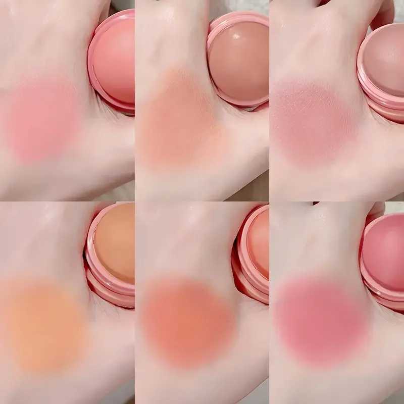 6 Color Highlighter Blush Balls Peach Pink Blush Paste Monochrome Matte Peach Blush Face Makeup Glossy Candy BlushXJ241111