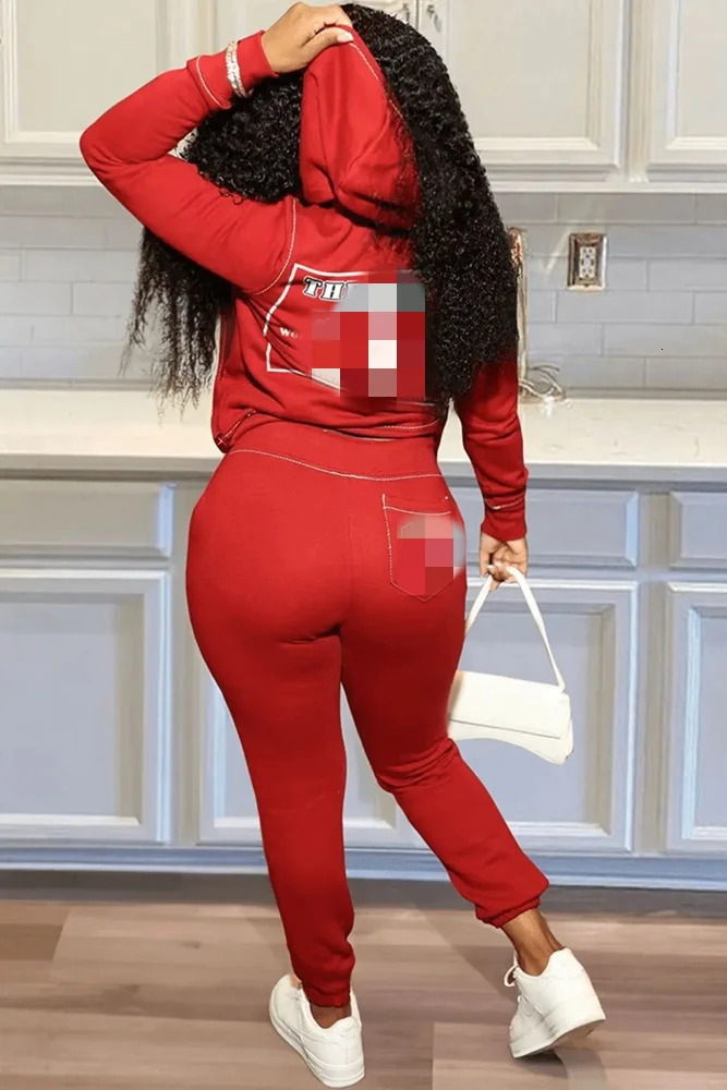 Tracksuits Two Piece Set for Women Streetwear Sports Suit Fashion Letter Print Hoodie Jacket Jogger Pants 2 Sets 241111