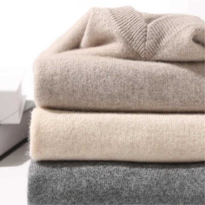 High Quality Mens cashmere warm plow sweater V-neck knitted winter slim fit top M wool knitted jumper Botting Shirt Plus size 5XL T241111