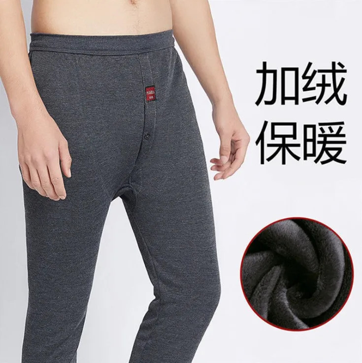Fleece Leggings Tall Men Warm Winter Outdoor Knee Windproof Thermal Underwear Plus Size 5XL Extra Long Johns Pants E141 241111