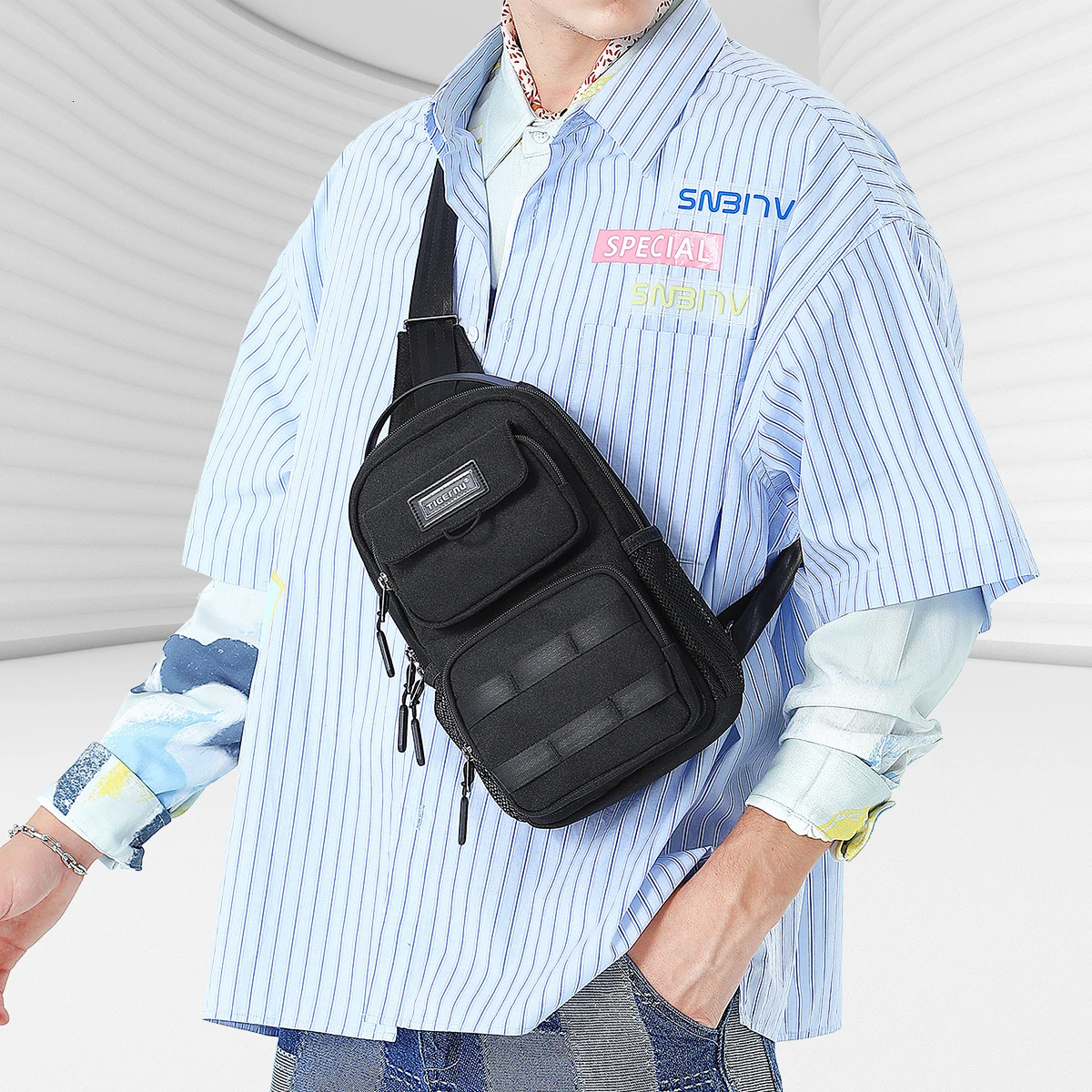 Warranty Chest Bag For Men Light Weight Mini Male Shoulder Waterproof Travel Crossbody Unrestrained Series 241029