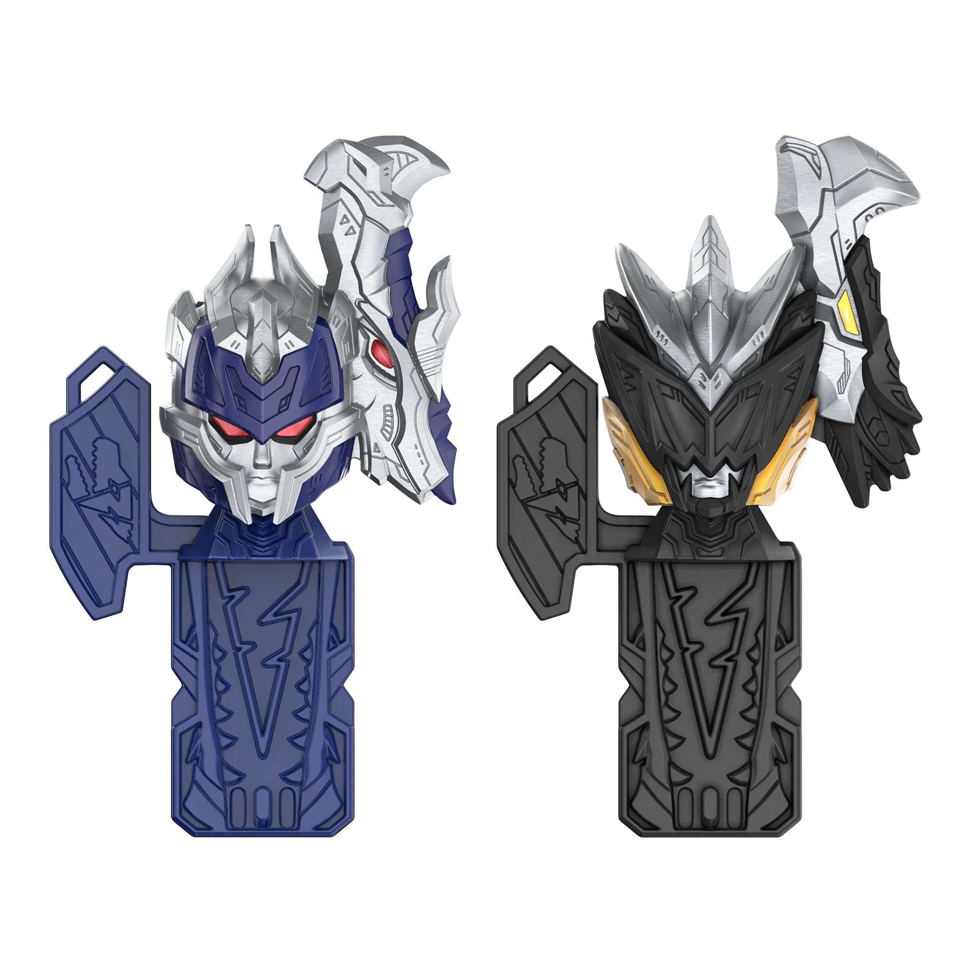 Hasbro Power Rangers Dino Fury Blue Tricera Blade and Black Stego Spike Zord Link Mix-and-Match Custom Build System Toys F1400
