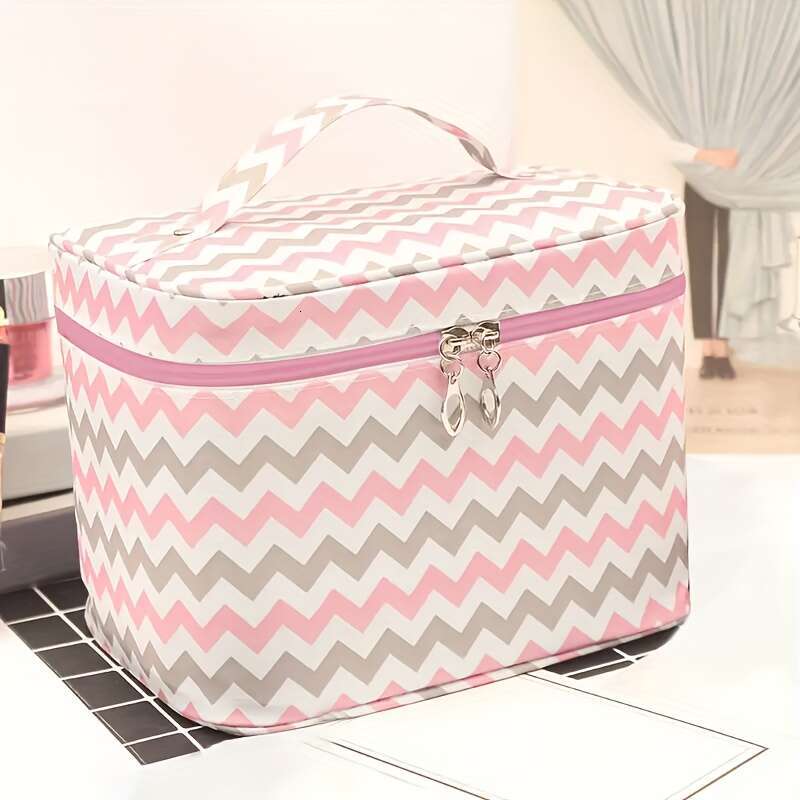 Luxury Large Capacity Cosmetic Bag, Nylon Storage, Portable Travel Toiletry Wash maquillaje Bag With Zipper, Multi-Functional Organizer Y260313