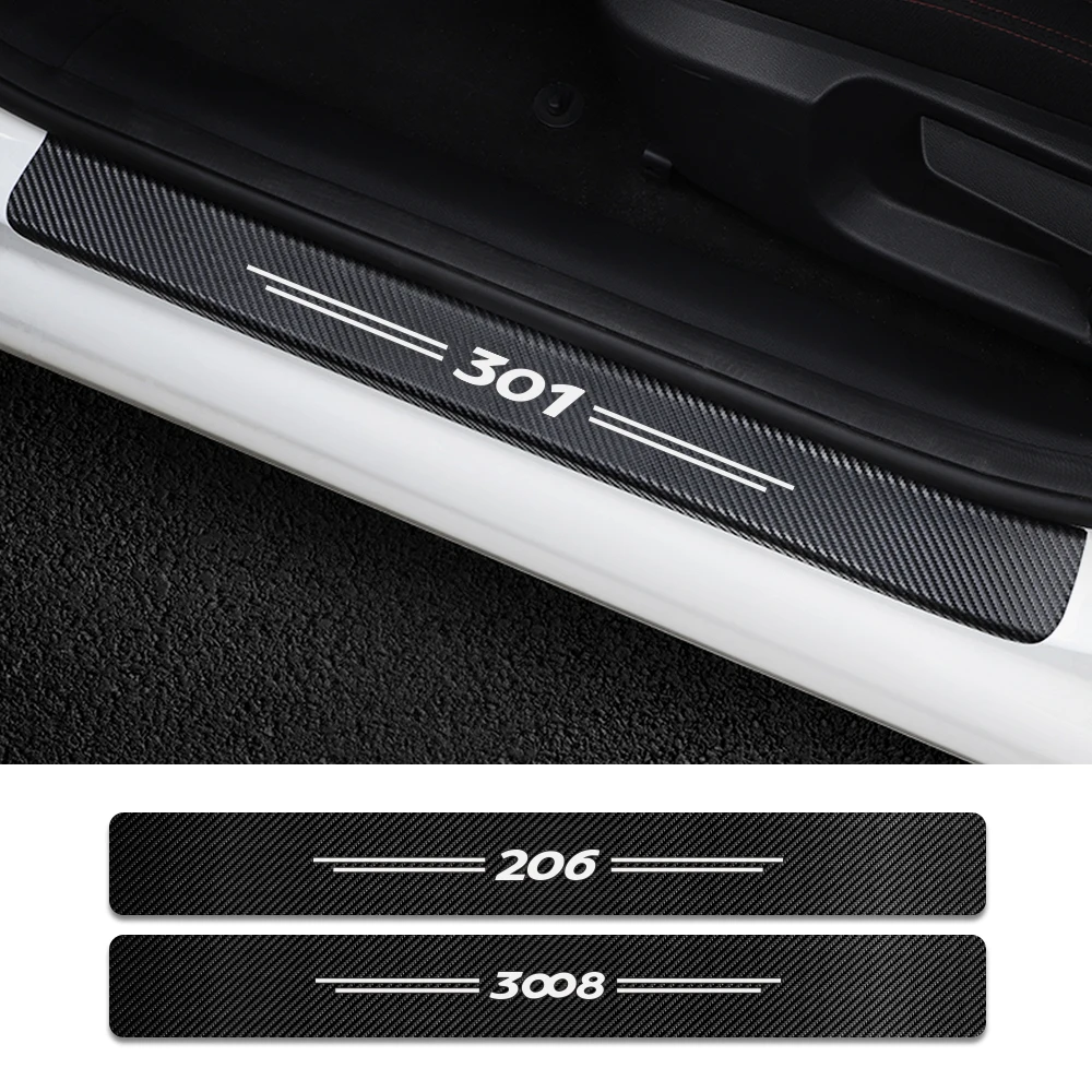 For Peugeot 308 208 107 108 206 207 301 306 307 407 408 508 2008 3008 RCZ Rifter Protective Accessories Car Door Sill Stickers