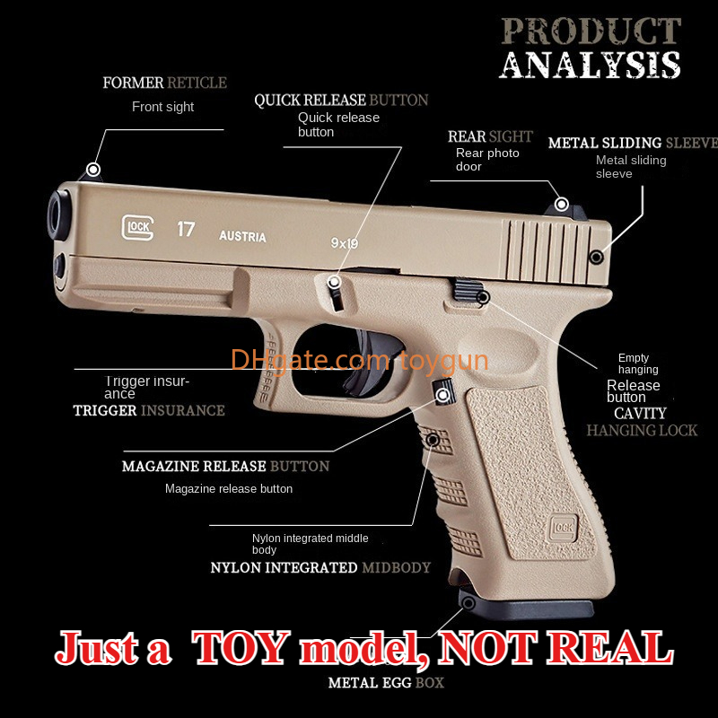 G17 Soft Bullet Pistol Manual Toy Gun Foam Dart Blaster Toy Realistic Shooting Model Armas Pneumatic Gun For Adults Boys Outdoor Game