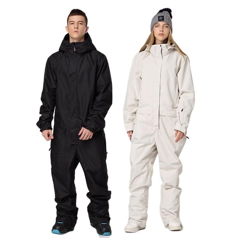 One-Piece Ski Men And Women Suit Waterproof Outdoor Jumpsuit Casual Thick Winter Warm Snowboarding Set