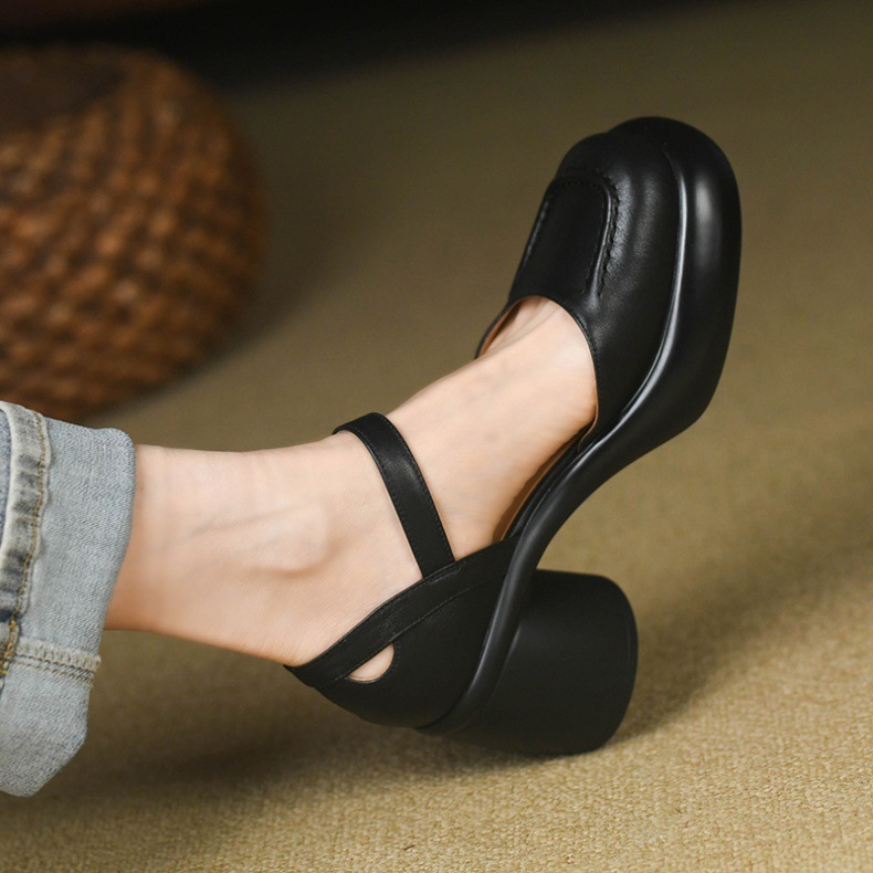 Closed Round Toe High Heel Sandals 2024: Versatile Fashion, Free Shipping Black Brown dh5727163