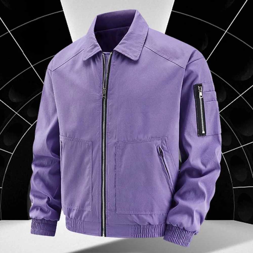 Mens jacket lightweight bomber jacket casual windproof jacket windproof zipper jacket with 4 pockets Spring and Autumn mens clothing W241111