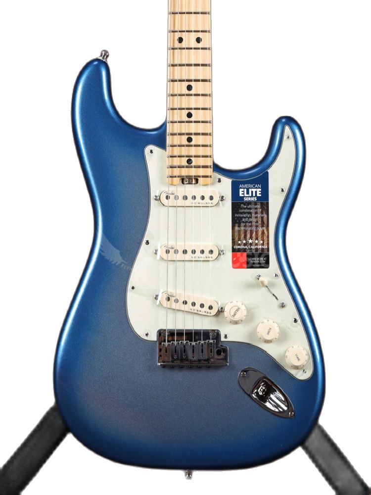 New!!! Sky Blue Burst Color Elite ST Electric Guitar, Solid Body , Maple Fretboard, White PickGuard,SSS Pickups