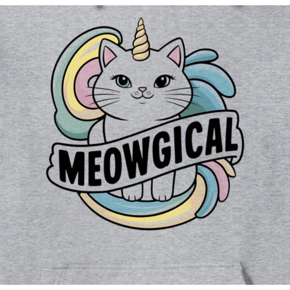Hoodie for Mens Womens Unicorn Cat Meowgical Rainbow Kitten Kitty Cat Lover Pullover Hoodie Graphic Hoodies sweatshirt