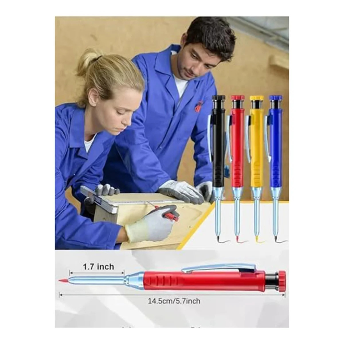 Multi Pack Solid Carpenter Pencil Set with 2.8MM Lead and Built-in Sharpener Pencil Woodworking Wood Factory Stationery 240411