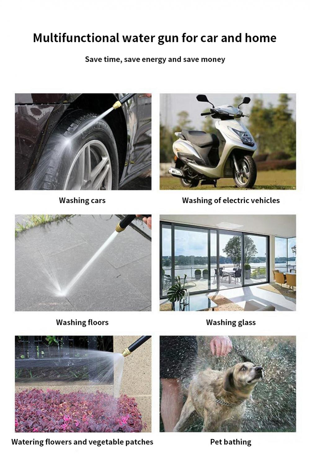 New High Pressure Spray Water Gun Washing Garden Watering Hose Nozzle Sprinkler Car Cleaning Wash Tool Kits Auto Washer Guns