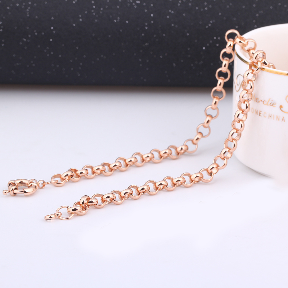 Gold Color Belcher Bolt ring Link Men Women Solid Bracelet Jewllery in 18-24cm Length 240613