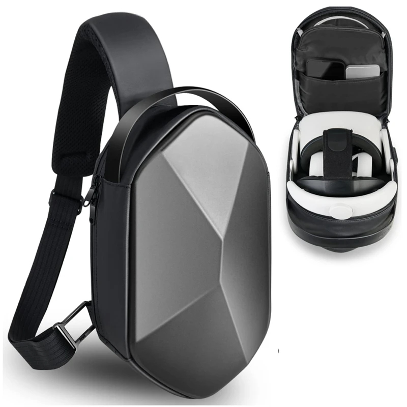 Carrying Case For Meta Quest 3 Elite Strap Hard Travel Storage Bag Crossbody Sling Backpack For Oculus Quest 2 Pico 4