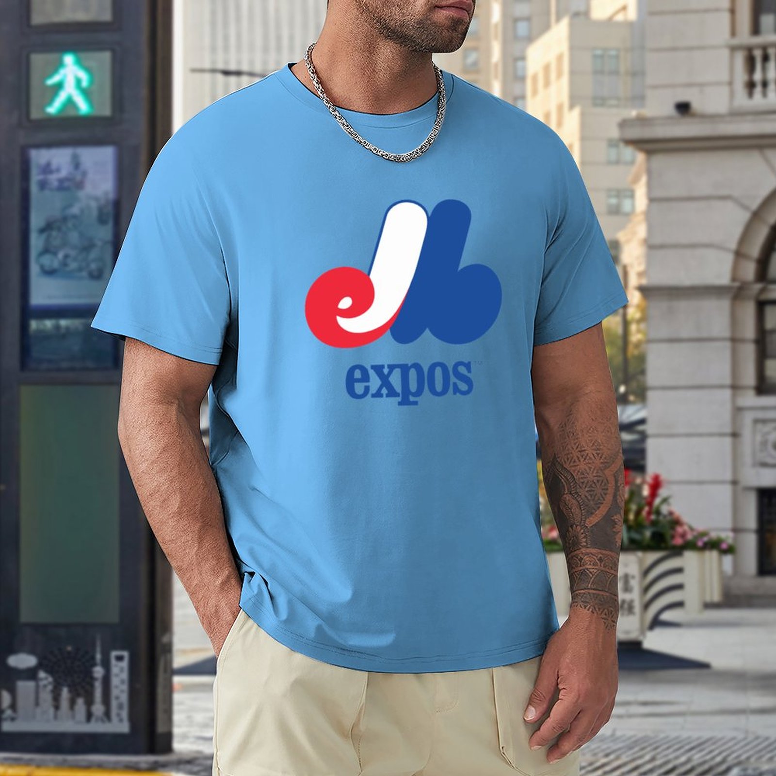Best Seller - Montreal Expos Logo T-Shirt custom t shirts T-shirt for a boy t shirts for men cotton