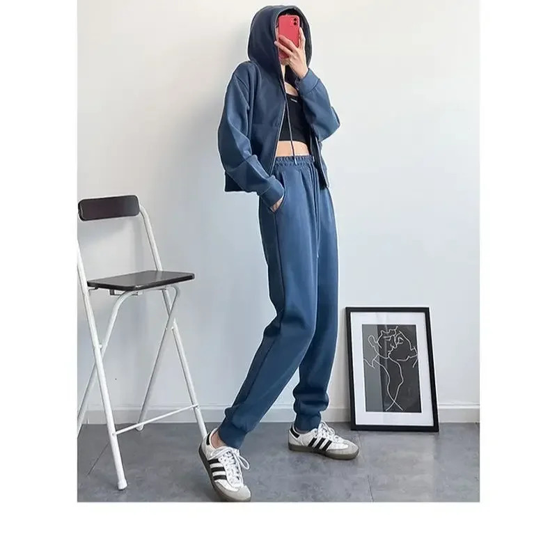 Women Tracksuit Autumn LongSleeved Zipper Fashion Sweater Suits Slimming Trendy Casual TwoPiece Sets Sportswear 241111