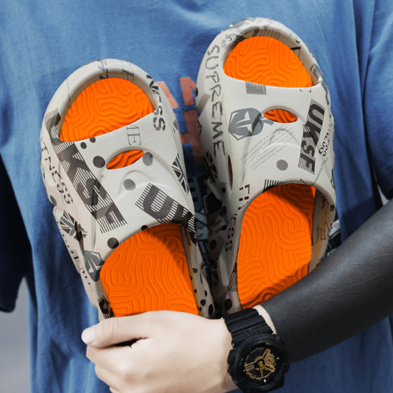 Men Casual EVA Soft Sole Slippers Trend Thick Platform Outdoor Beach Shoes Couple Indoor Home Bathroom Non-slip Slides