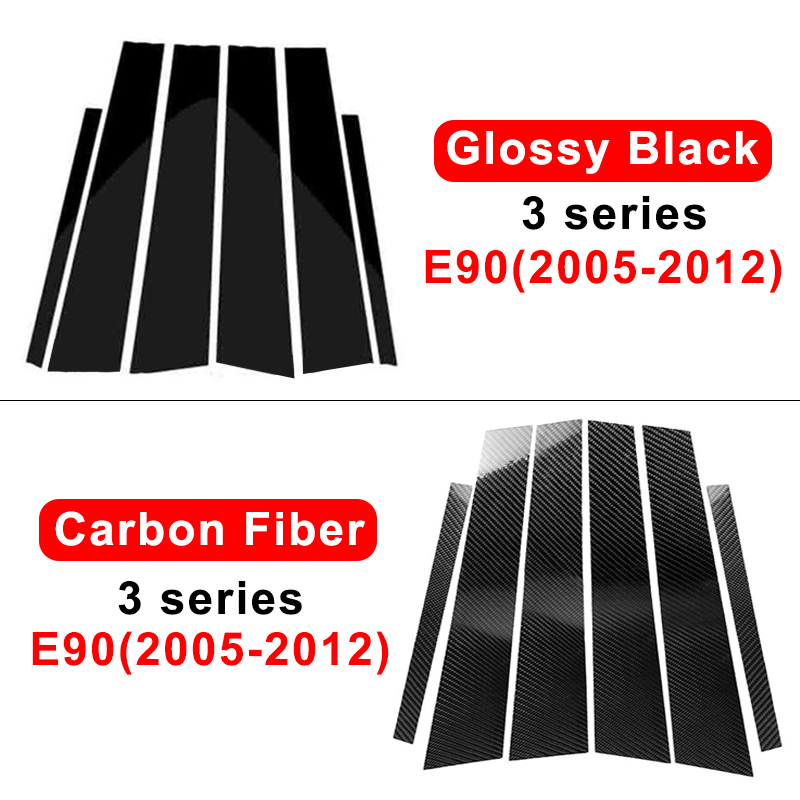 Glossy Car Window B-Pillar Trim Sticker For BMW F30 E46 E90 G20 330i 318i 325i 320i 328i Door Pillars Post Wrap Film Accessories