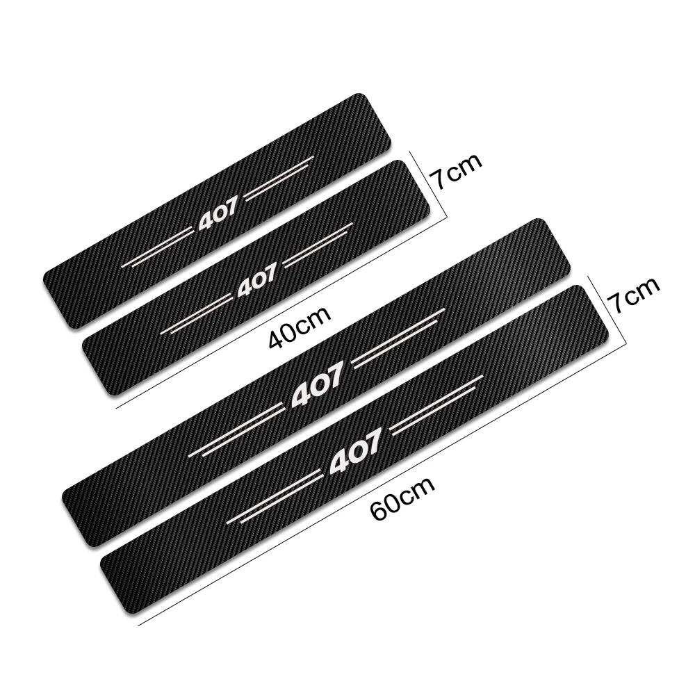 For Peugeot 308 208 107 108 206 207 301 306 307 407 408 508 2008 3008 RCZ Rifter Protective Accessories Car Door Sill Stickers