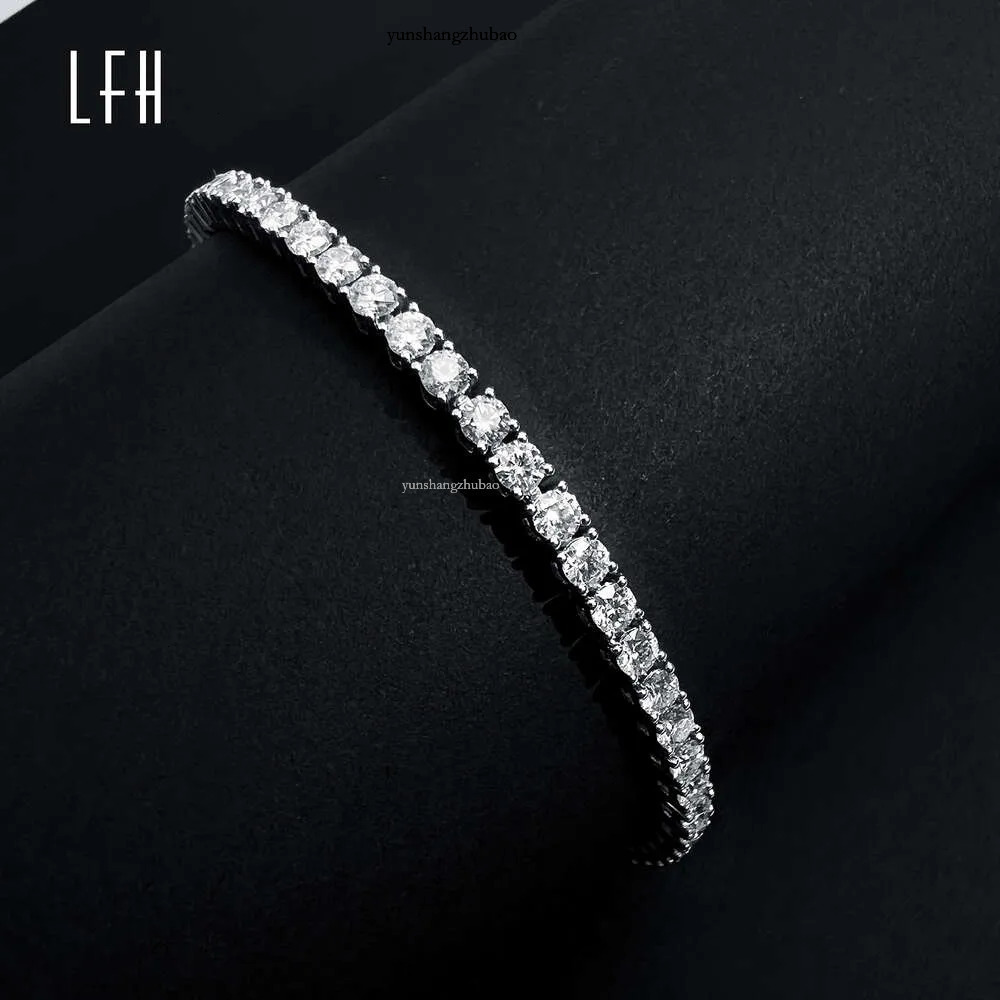 White Real Gold 3mm Round Brilliant Cut lab Created Dia Womens Moissanite Tennis Bracelet