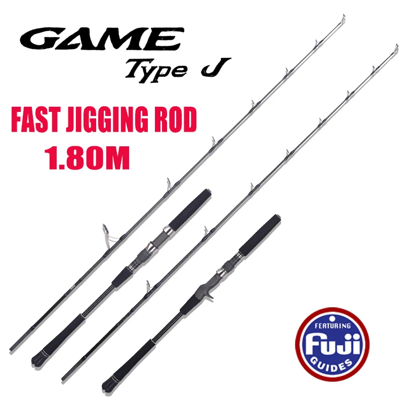 Lurekiller Japan Full Fuji Parts Jigging Rod Game Type J 1.8M PE 1-5 JIG 40-260G 12-20kgs Boat Rod Ocean Fishing Rod Slatwater