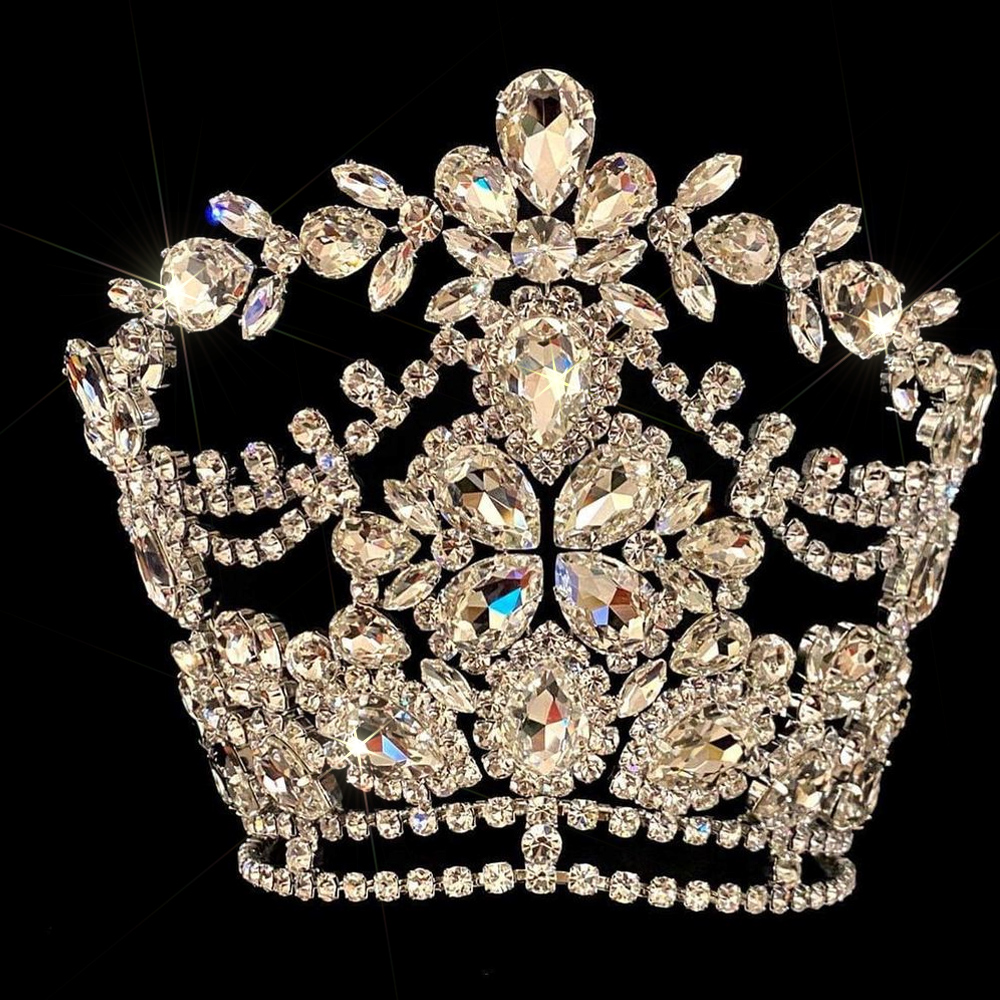 Stonefans Ins Exaggerated Large Rhinestone Crown Headpiece for Women Luxury Jewelry Bling Bridal Tiara Crown Hair Accessories
