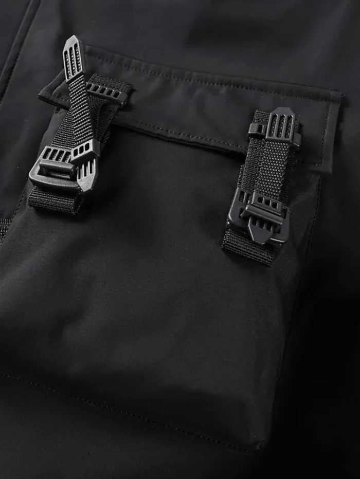 Gothic Japanese Harajuku dark clothing mens urban street clothing skull Y2k black technical jacket motorcycle bomber jacket W241111