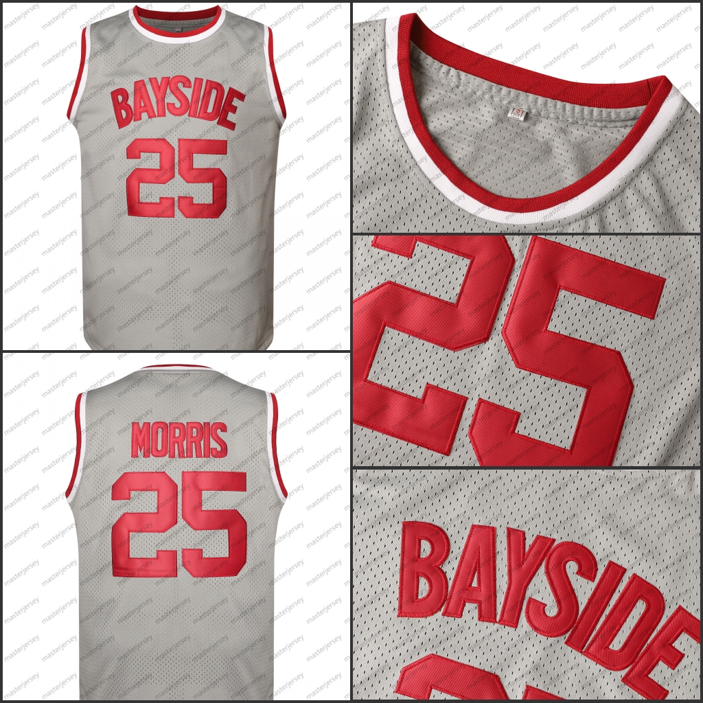 #25 MORRIS Men's Basketball Jersey Sweatshirt - Embroidered Movie Mesh Letters & Numbers, Crew Neck Sleeveless Training Vest, Loose Fit Athletic 