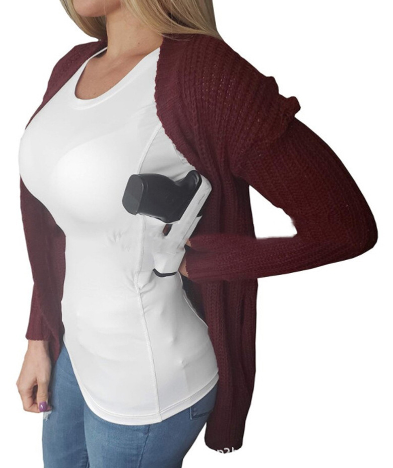 Concealed Carry T-Shirt Holster Tactical Clothes Pistol Holster Short Sleeve Shirt Gun Holster for Men Women Invisible Carry