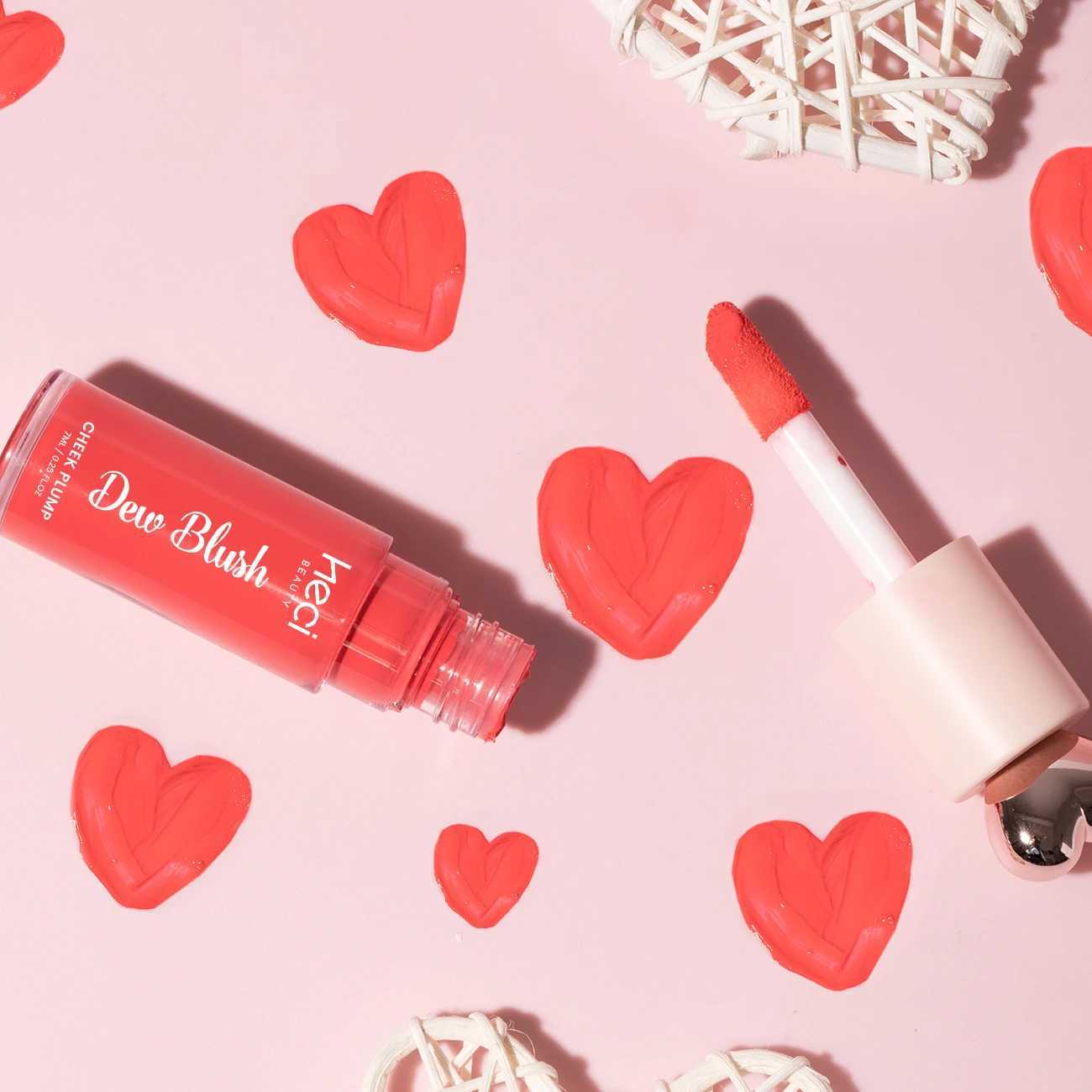 Weightless Velvet Liquid Blush Long Wearing Highly Pigmented Moisture Gel Creamy Blusher Lip Cheek Tint Heart Top Cute CosmeticsXJ241111