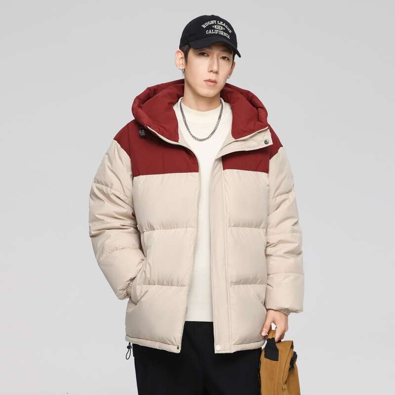 2024 Autumn Winter New Jacket Men's Solid Color Hooded Loose And Warm 90 White Duck Down Couple's Style