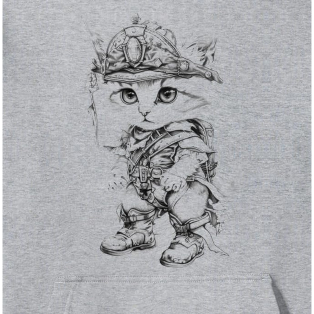 Hoodie for Mens Womens Kitten Warrior Cat Kitten Owner Feline Gift Idea Pullover Hoodie Graphic Hoodies sweatshirt