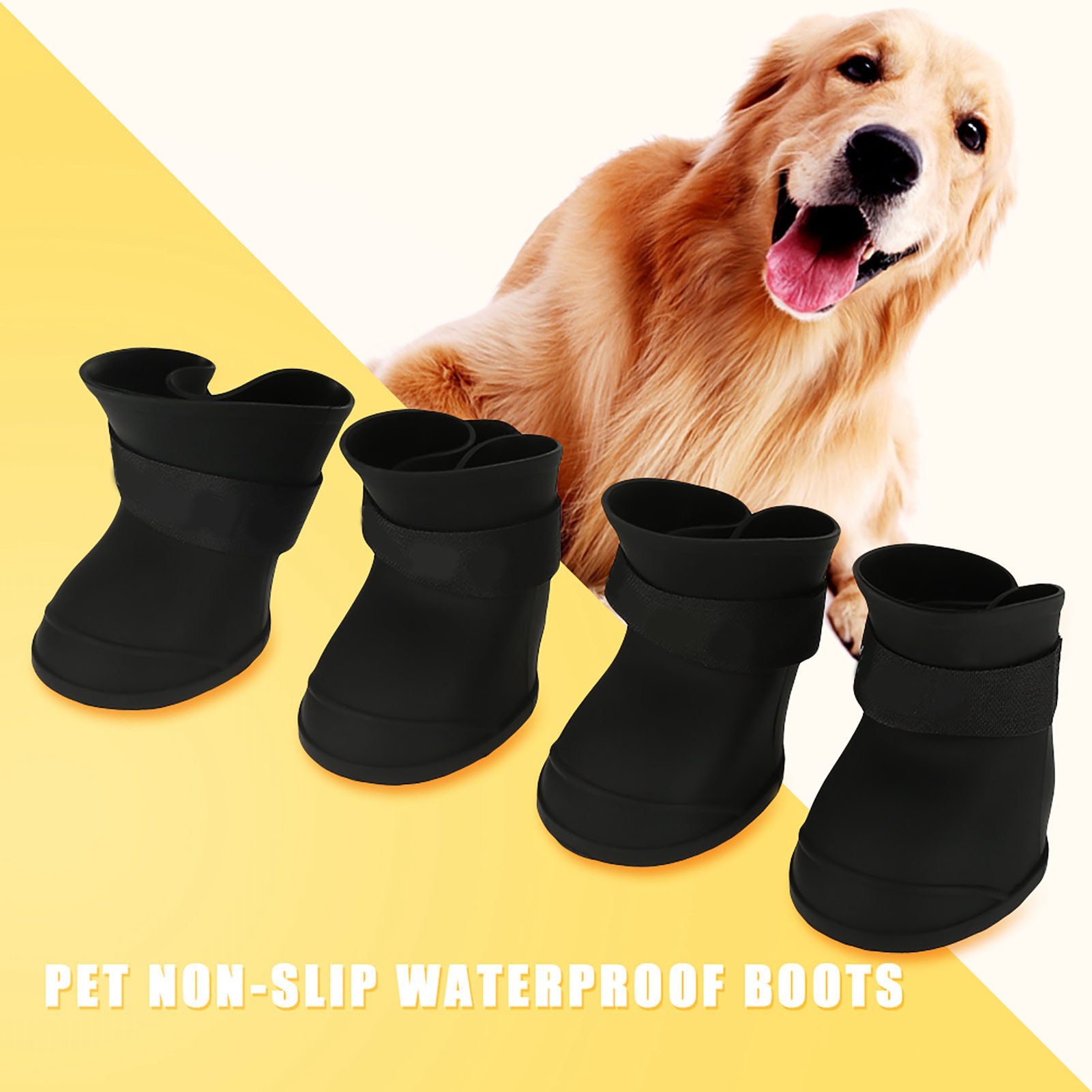 Pet Dog Rainshoes Waterproof Silicone Dog Shoes Anti-Skid Boots For Small Medium Large Dogs Cats Rainy Days Go Out Pet Supplies