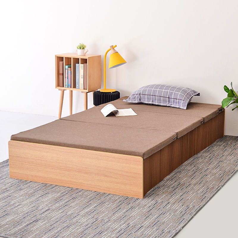Multifunctional Kraft Paper Folding Bed 120x210cm for Invisible Office Lunch Break Bidden Bed with Thick Memory Foam Mattress