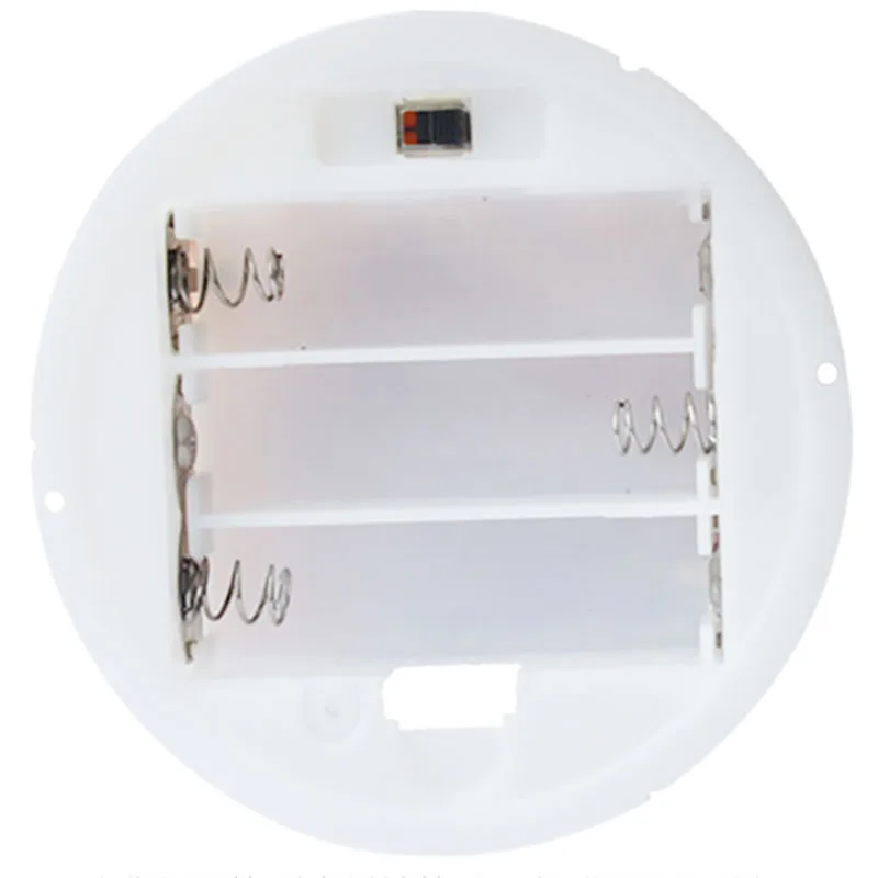 3 AA 2A Battery 4.5V Holder Box Case with Switch Cover White Round Battery Case for 3x AA Battery Base Socket Organizer Holder