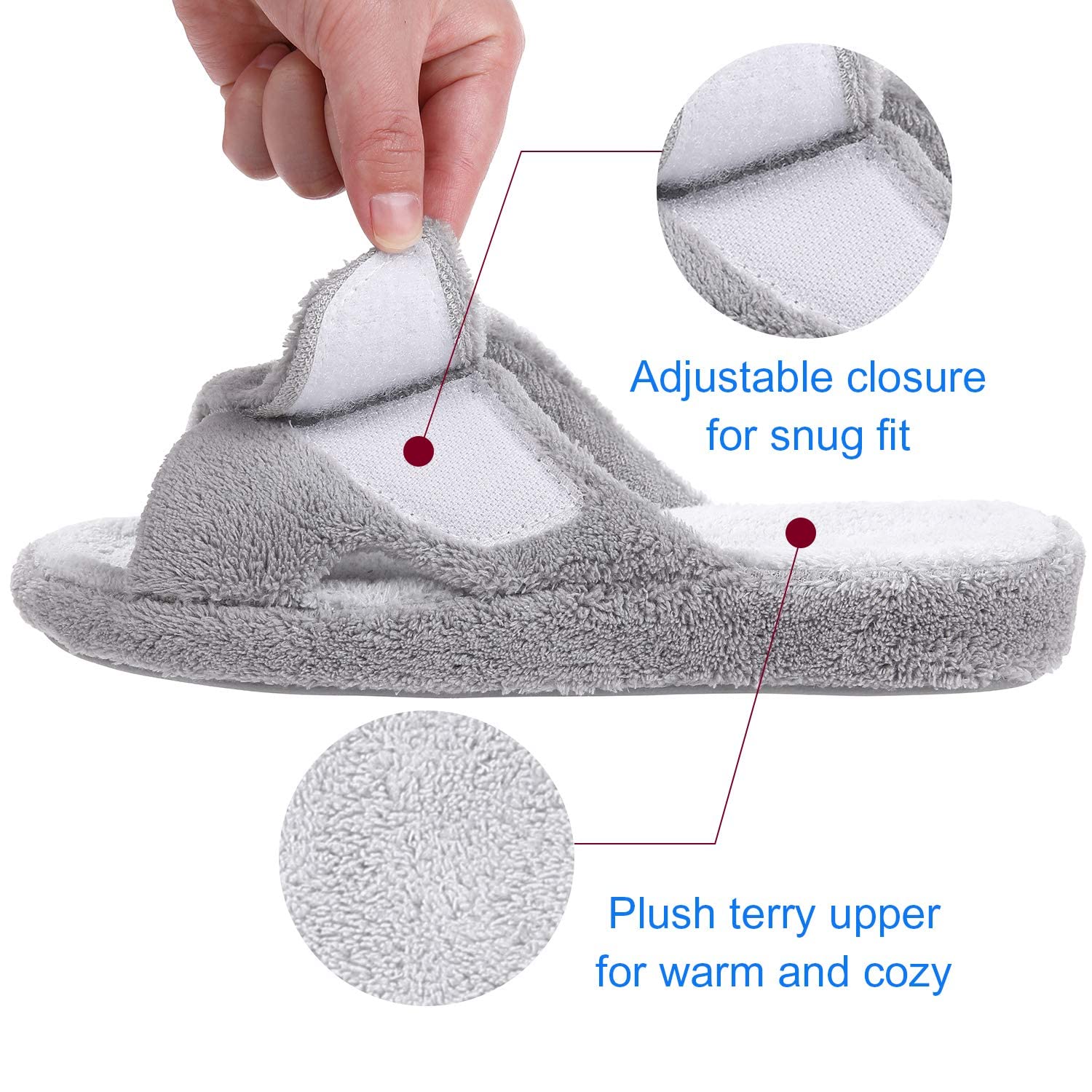Seasons Four Comwarm Flat Slippers Women Fashion Memory Foam Adjustable Home Shoes Breathable Bedroom Slides Cotton Slide 319e 9efd 3470