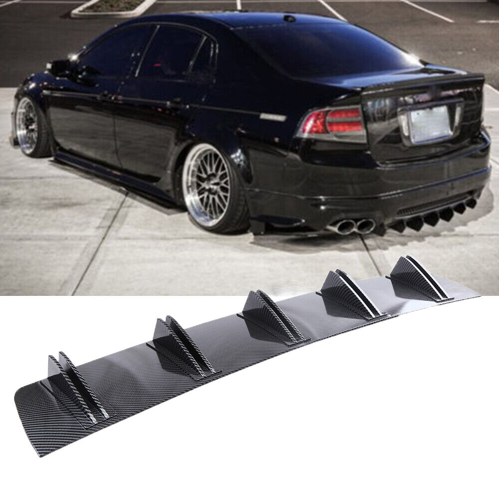 2pcs Universal Car Rear Bumper Lip Spoiler Splitter For Acura TL ILX TLX TSX MDX RDX 5 Fins 81.5cm Diffuser Shark ABS body kit