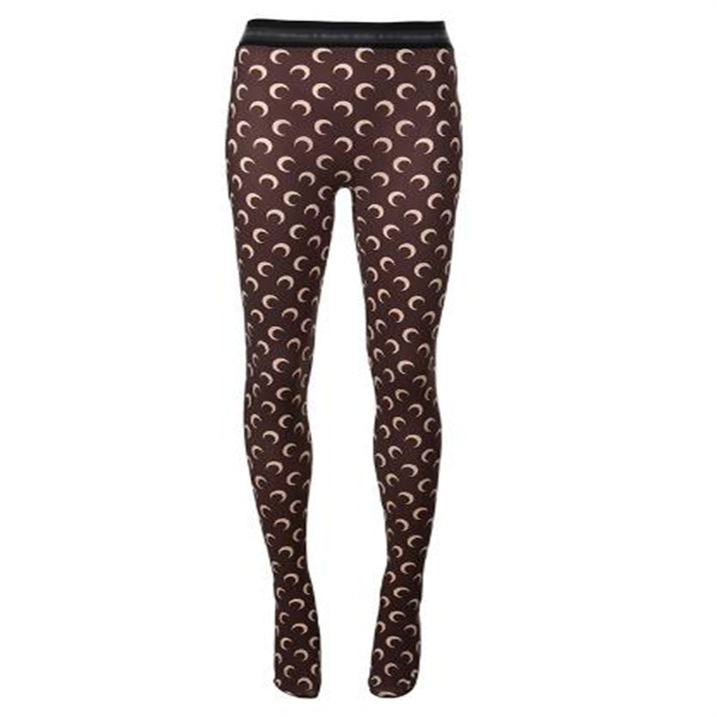 Women's Designer Moon Floral Print Leggings Skinny Pantyhose Legging Elastic Slim Casual High Waist Tights Pants Fashion Womens Sexy Stockings