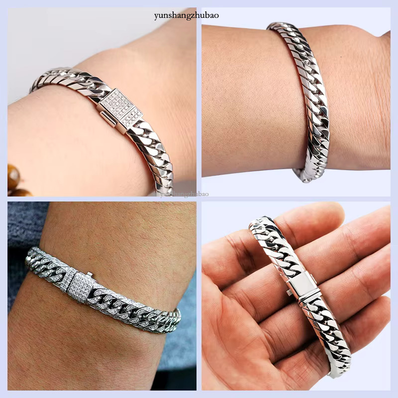 Standard Sterg Punk Cuban Bracelet Fashion Jewelry Hip Hop Men's Chain Gold Plated Sier Designer Bracelets Free shipping