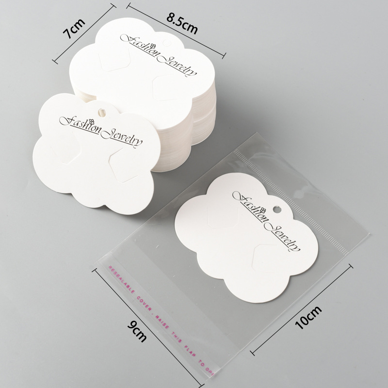 30pcs Paper Necklace Package Card Handmade Style Earring Card 5x5cm/6x6cm/5x9cm/8x8cm DIY Jewlery Organiser Storage Without Bag