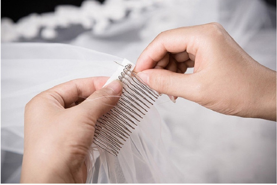 New Arrival Soft Tulle White Ivory Bridal Veils Cut Edge Cheap Bride wedding accessories Velo de novia Cheap wedding veil
