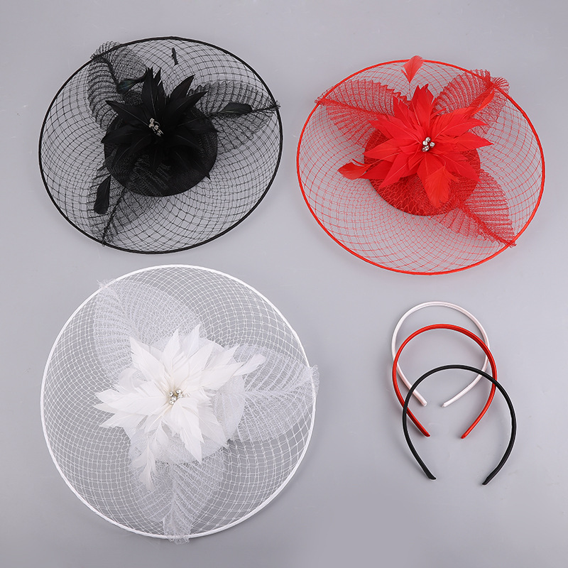 Big Tea Party Fascinator Hat Kentucky Derby Headband Flower Pillbox Hat Headwear Fascinators for Cocktail Bridal Wedding
