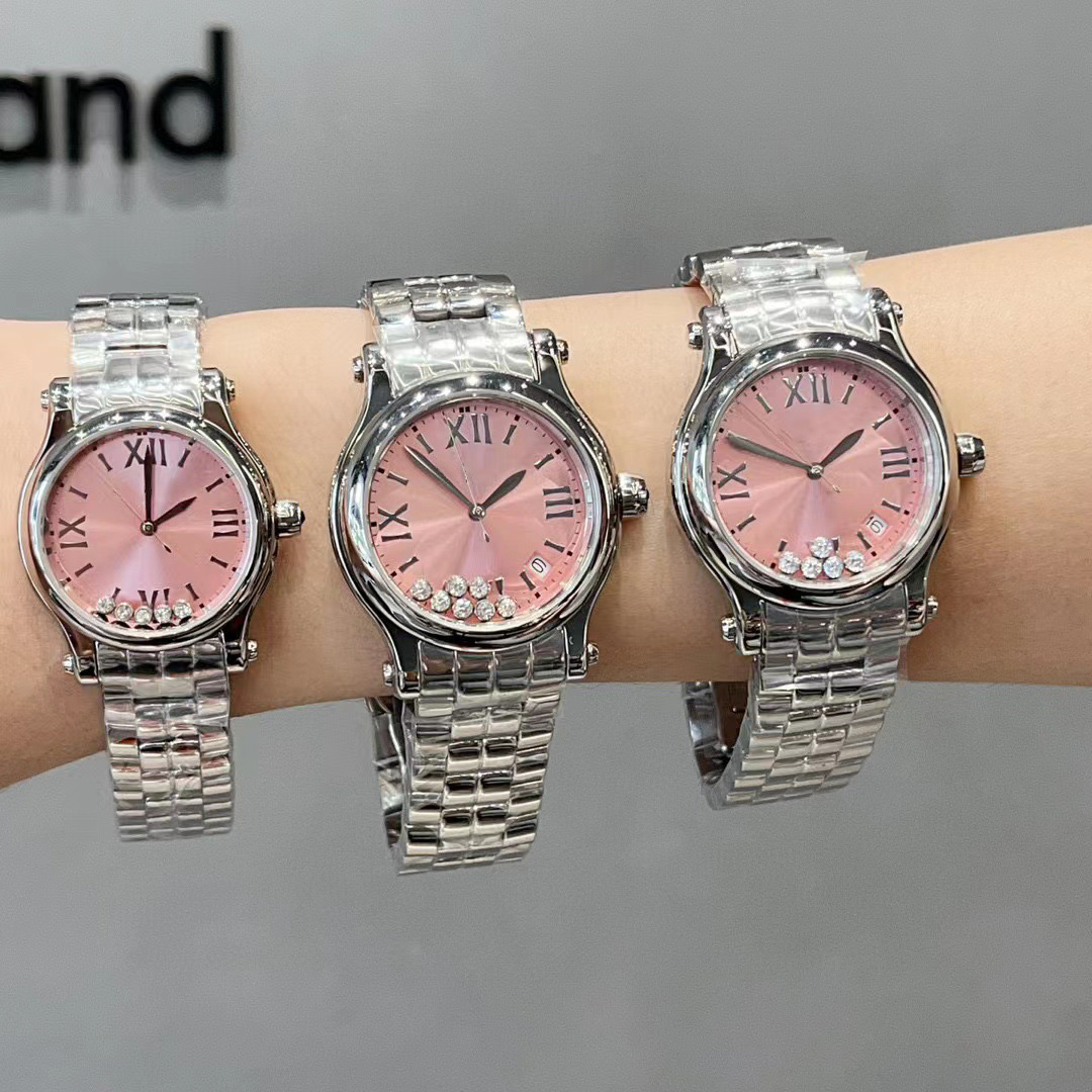New Happy Diamond British Fashion Womens Watch quartz watches Dynamic Seven Diamond Sapphire crystal glass mirror Womens Watch
