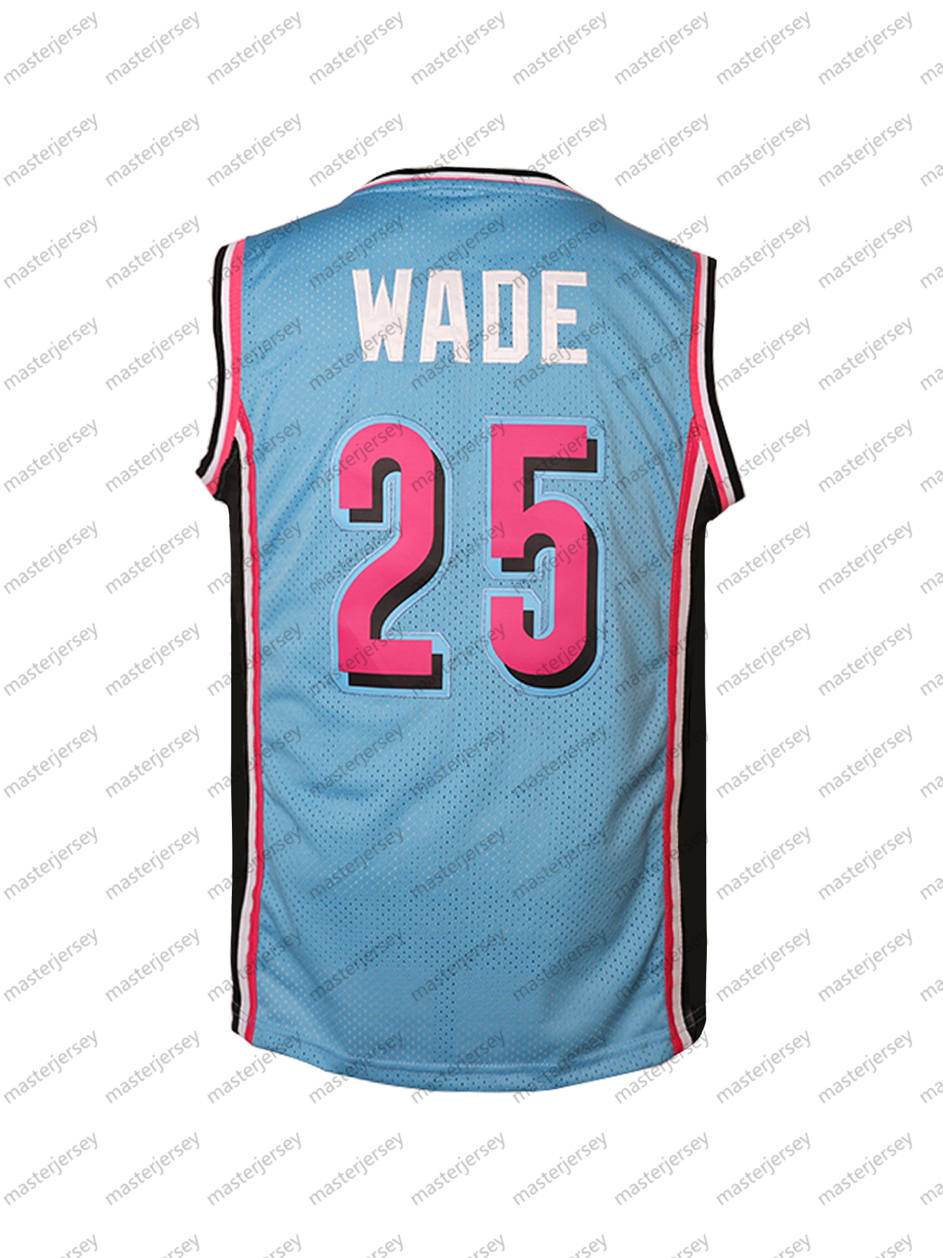 #25 WADE Men's Basketball Jersey Sweatshirt - Embroidered Movie Mesh Letters & Numbers, Crew Neck Sleeveless Training Vest, Loose Fit Athletic To