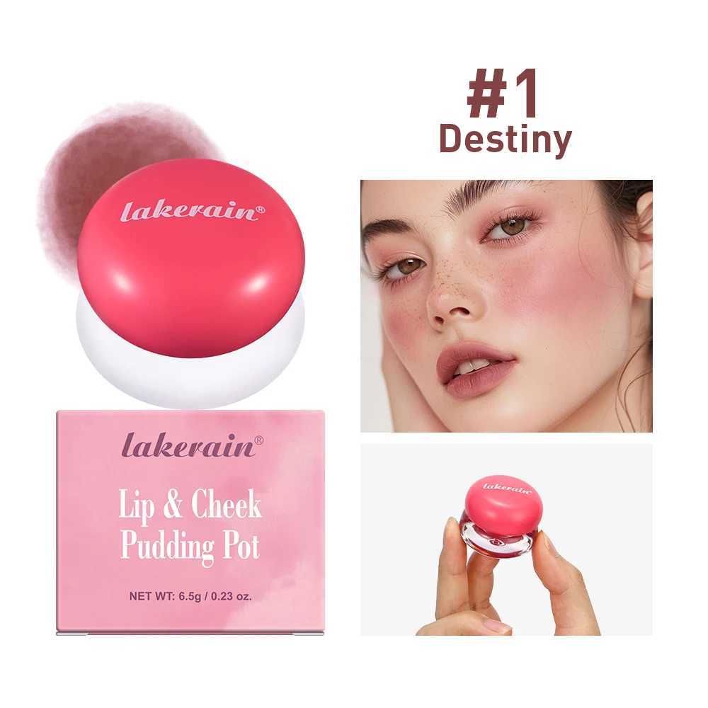 Lip Cheek Blurry Pudding Pot High Color Rendering Makeup Blush Buildable Lightweight Multi-Use Contour Creamy Matte Blush MudXJ241111