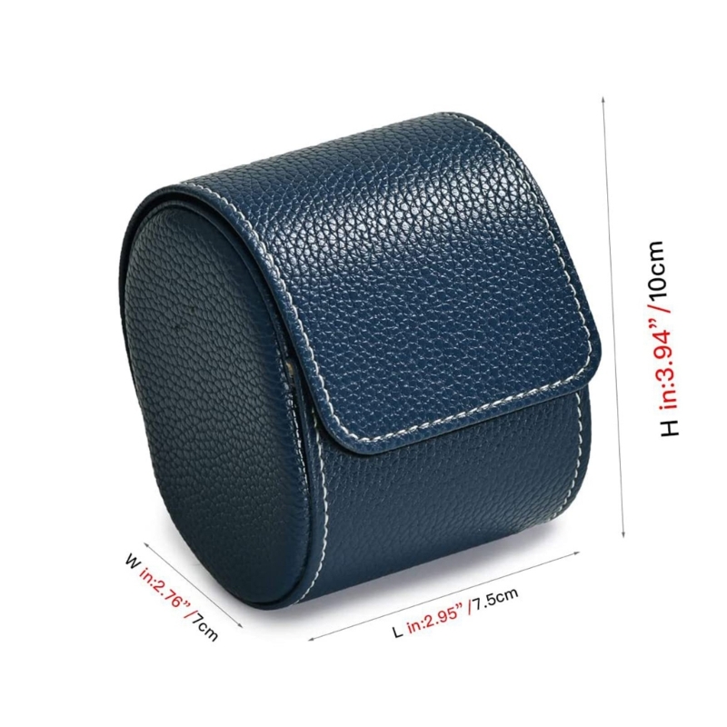 1 Slot Luxury-Leather Travel Watch Case Single Watch Box Men Women Portable Jewelry Watch Storage Roll Organizer Display Case