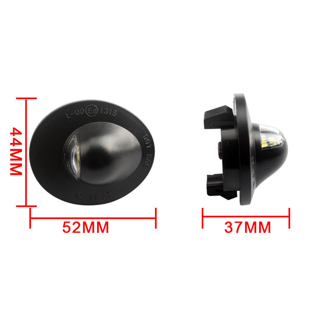 For Ford F-Series F150 F250 F350 F450 F550 2Pcs Car License Plate Light with 9 Lamp Beads Glass Fully Transparent Led Lamp 6500K