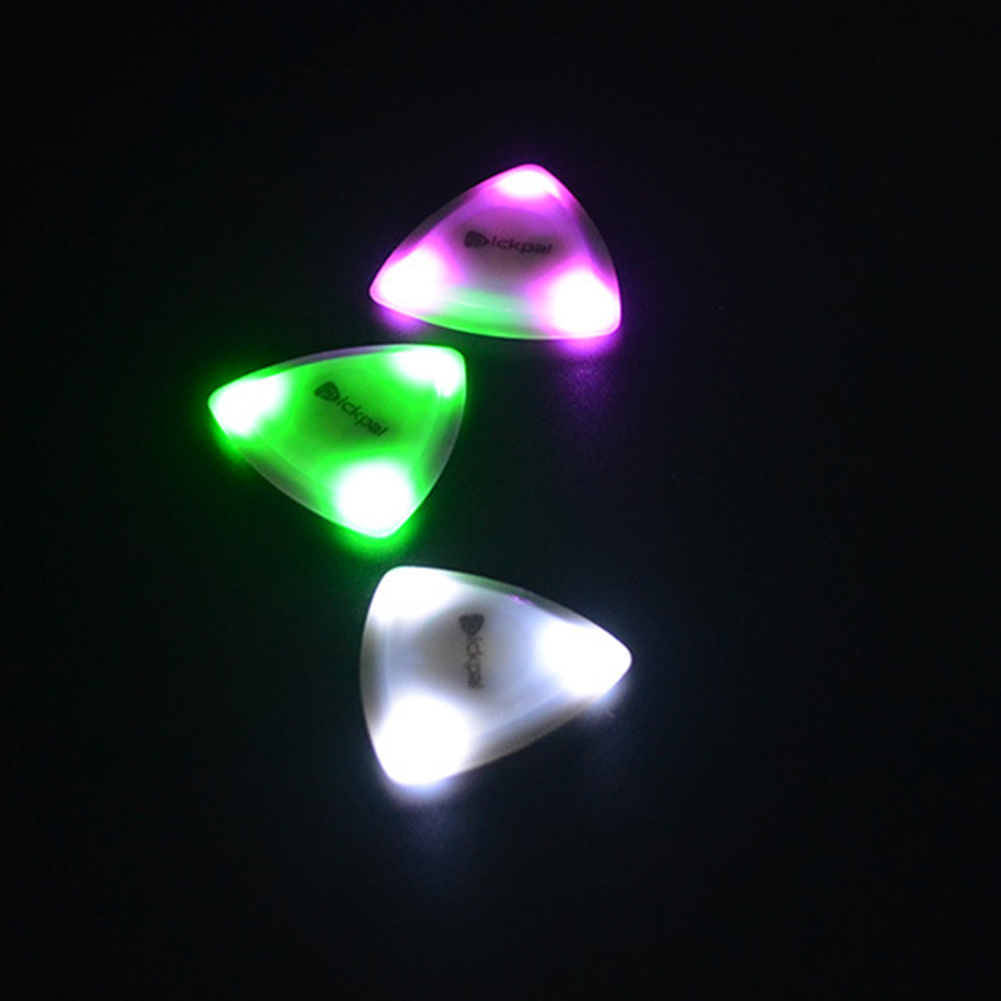 2PCS/1PCS LED Glowing Guitar Pick Food-Grade Plastic Guitar Touch Luminous Pick Musical Stringed Instrument Glowing Plectrum