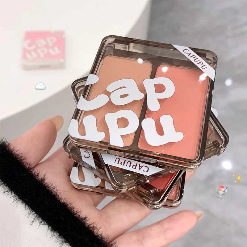 Bicolor Powder Blusher Palette Matte Natural Cheek Tint Brighten Waterproof Face Contouring Cosmetics Blush Powder Korean MakeupXJ241111